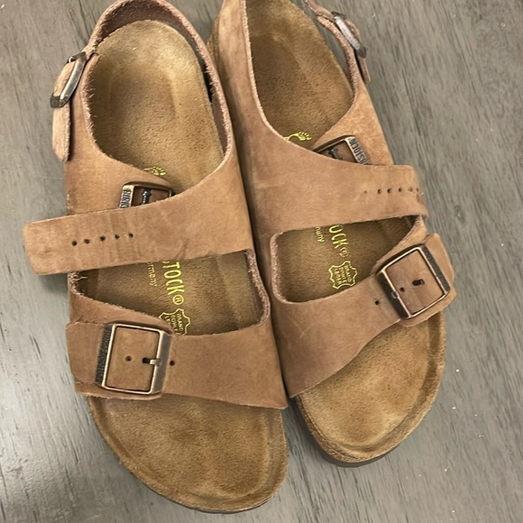 NWOT size 43 Birkenstock tan with strap in back - Picture 1 of 8